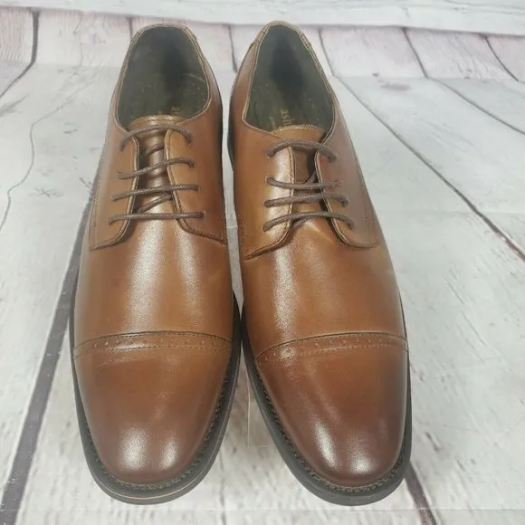 Asher Green Men's Brown Genuine Leather Oxford Shoes