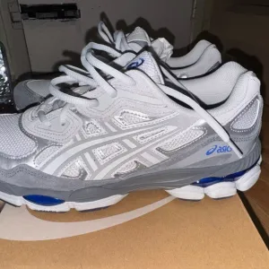 Asics White and Gray Athletic Shoes with Supportive Midsole