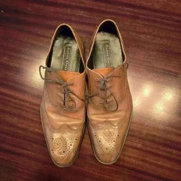 Aston Grey Mercer Wingtip Dress Shoes Men Brown Size 9.5