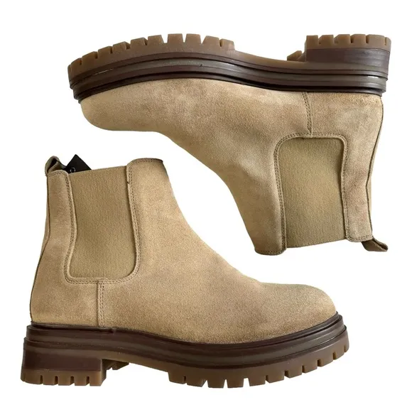 Avellini Made in Portugal Suede Leather Lug Sole Chelsea Boots Size 41/ US 9.5