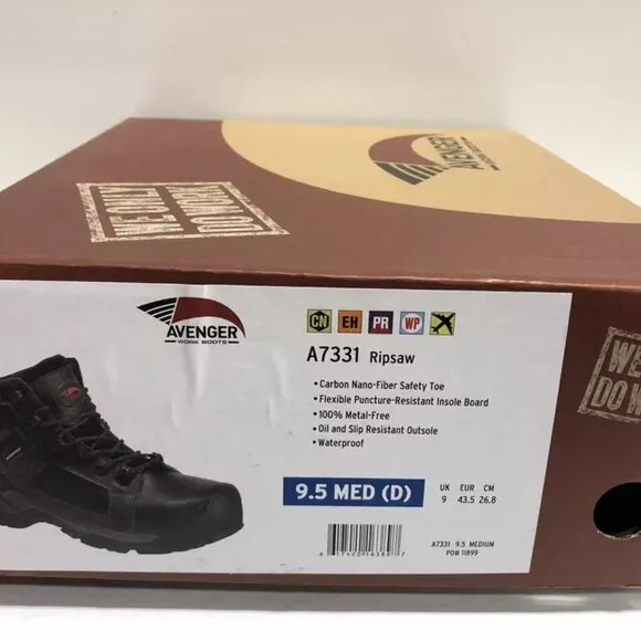 Avenger Men’s Ripsaw Waterproof Black Boots Size 9.5M