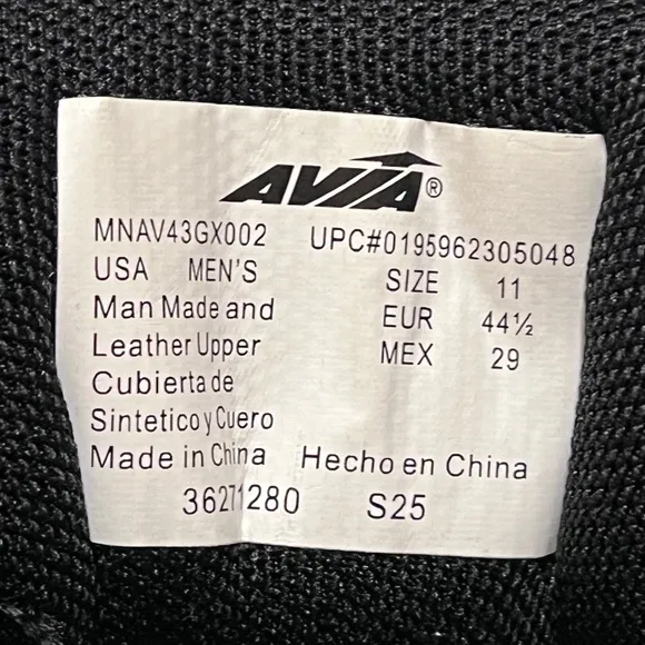Avia 5000 Black Silver Gray sz 11 NWOT