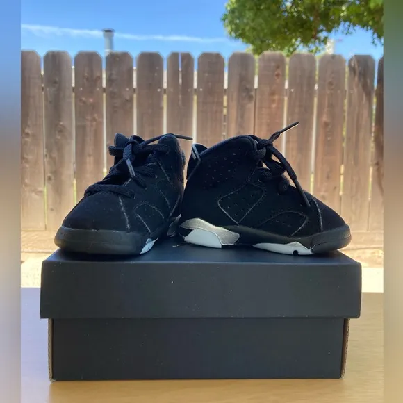Baby/ Toddler,Air Jordan 6 Retro( TD ) Black/ Metallic Silver- Black Size 3C