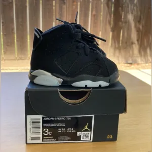 Baby/ Toddler,Air Jordan 6 Retro( TD ) Black/ Metallic Silver- Black Size 3C