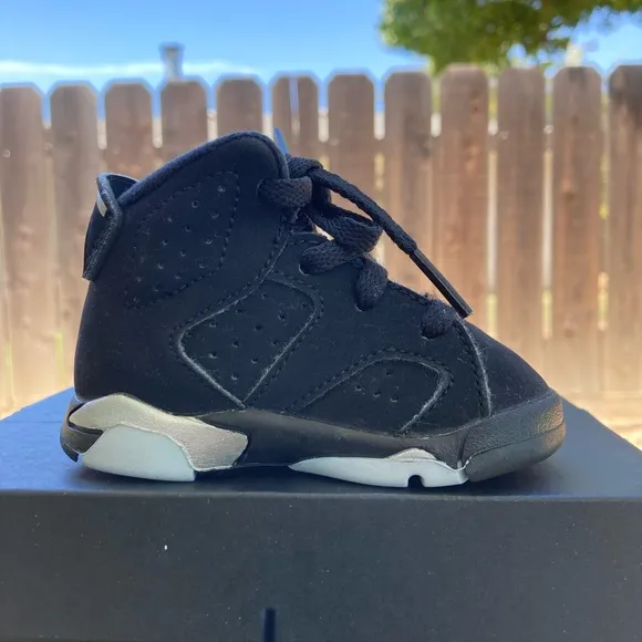 Baby/ Toddler,Air Jordan 6 Retro( TD ) Black/ Metallic Silver- Black Size 3C