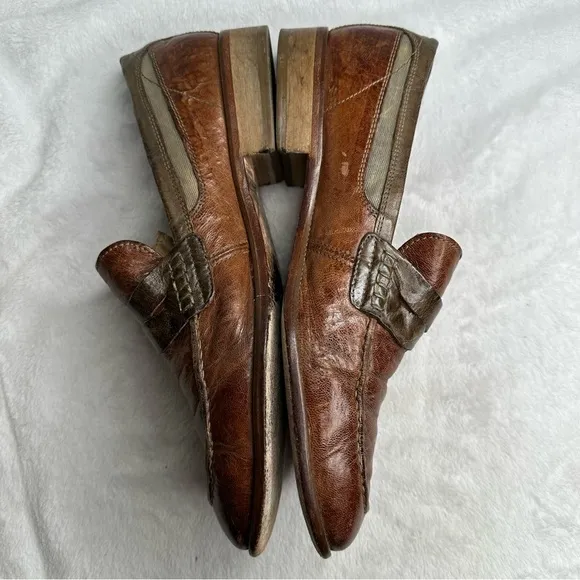Bacco Bucci Polari‎ Brown Calfskin Leather Loafer Shoe Size 10 Made In Italy