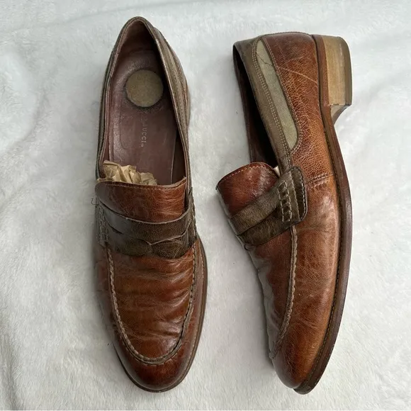 Bacco Bucci Polari‎ Brown Calfskin Leather Loafer Shoe Size 10 Made In Italy
