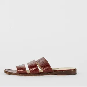 Bally Heaven Triple Strap Slides Sandals Brown 11