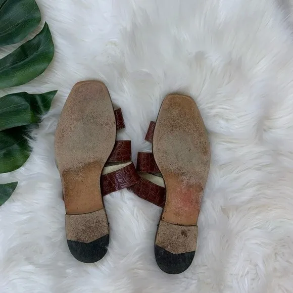 Bally Heaven Triple Strap Slides Sandals Brown 11