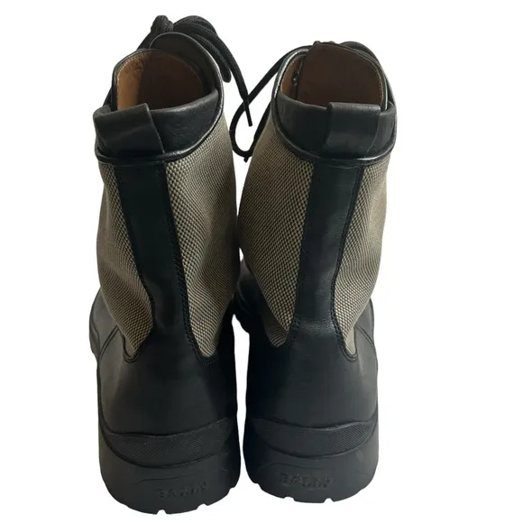 Bally Men's Trailblazer Combat Leather Boots Black Full Lace Up Size 10.5