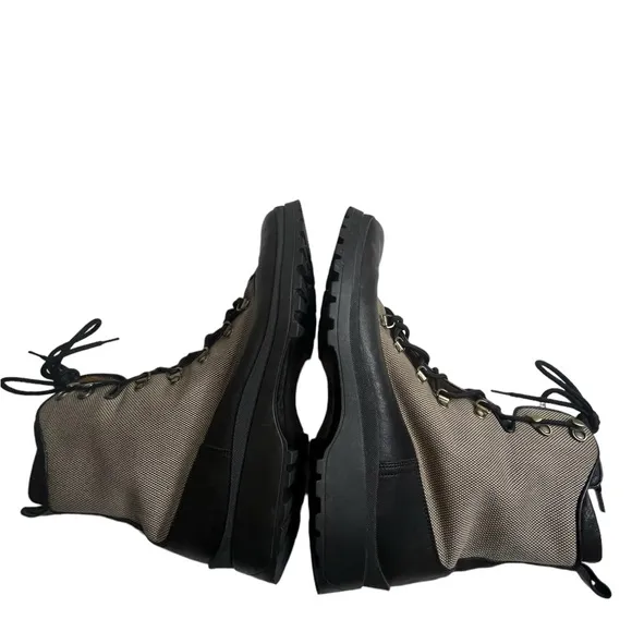 Bally Men's Trailblazer Combat Leather Boots Black Full Lace Up Size 10.5