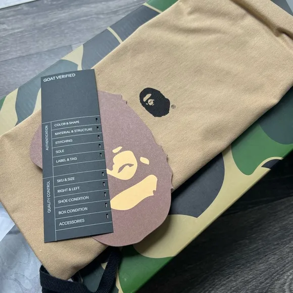 BAPE Green and White Men's Sneakers