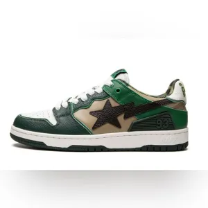 BAPE Green and White Men's Sneakers