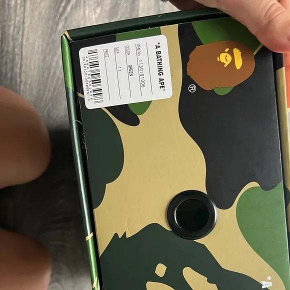 BAPE Green and White Men's Sneakers