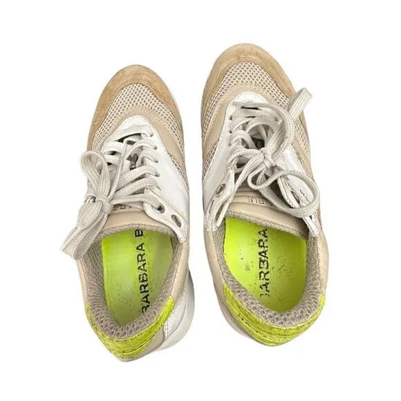 Barbara Bui Suede ColorblockPattern Sneakers - Neutrals...