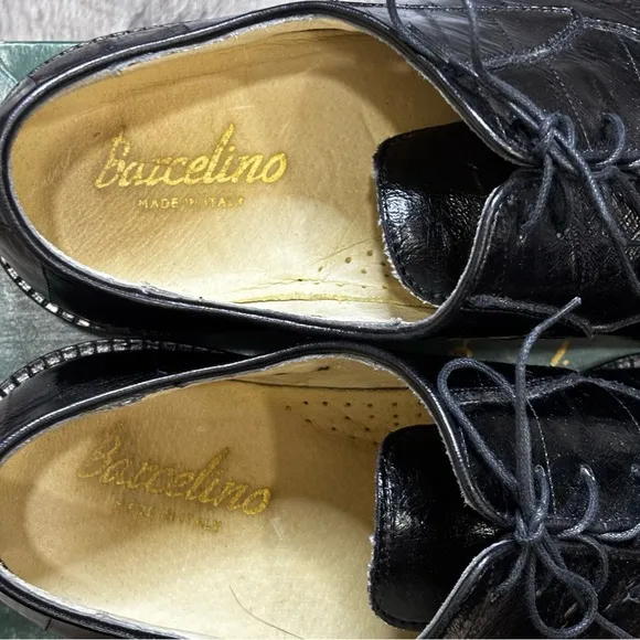 Barcelino Men’s Eel Skin Oxfords w/ Lace-Up closure, EUC