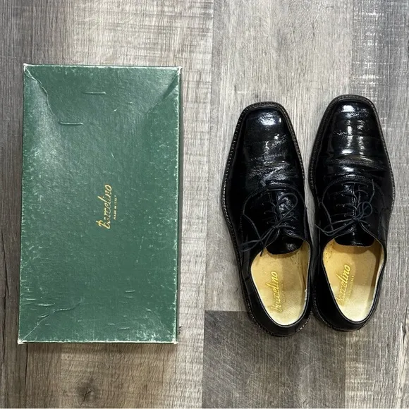 Barcelino Men’s Eel Skin Oxfords w/ Lace-Up closure, EUC