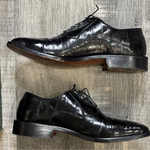 Barcelino Men’s Eel Skin Oxfords w/ Lace-Up closure, EUC