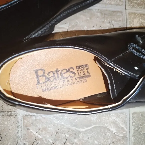 Bates Men's Black ploataways genuine leather Uniform Dress Shoes 8.5D