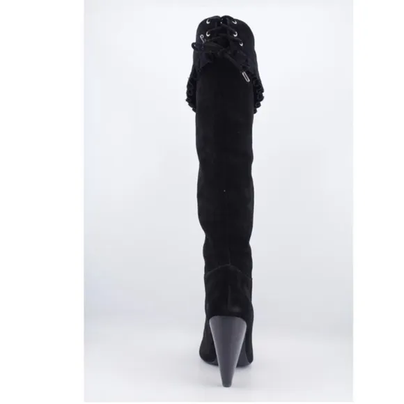 BCBGeneration “Sanji” Black Suede 3.5” Heeled OTK Tall Pull-on Boots 8