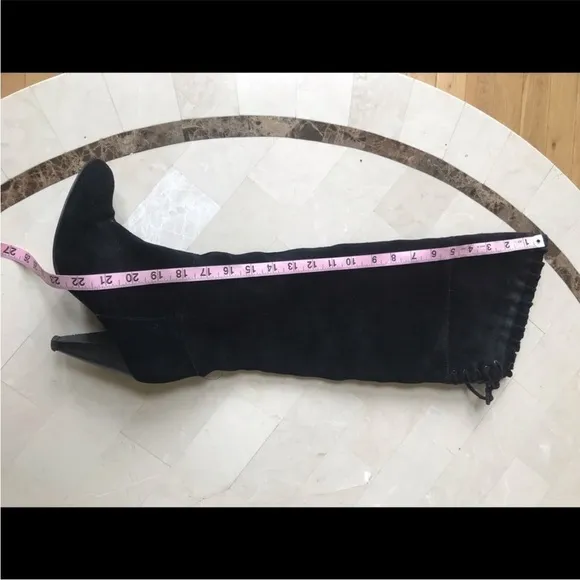 BCBGeneration “Sanji” Black Suede 3.5” Heeled OTK Tall Pull-on Boots 8
