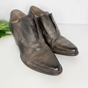 Bed Stu Helen Heeled Oxford Bootie Distressed Leather Graphito Size 9.5