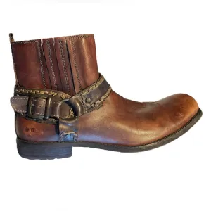 Bed Stu Innovator Mens Leather Harness Moto Ankle Boots Brown Size 11.5