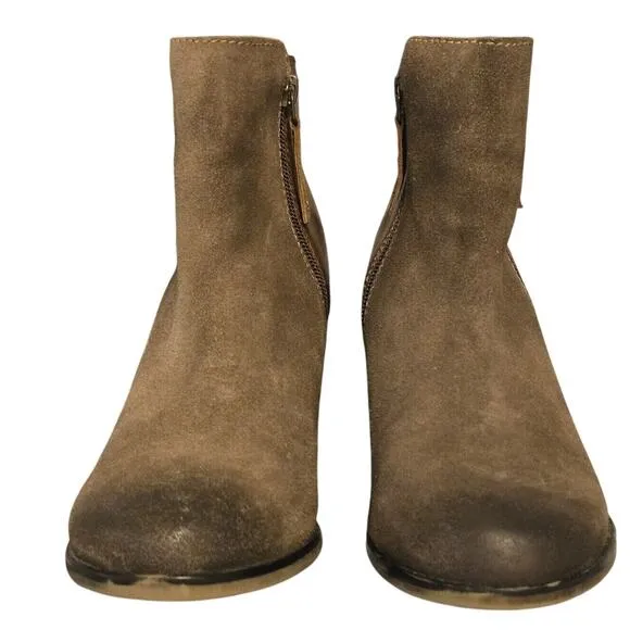 Bed Stu Roan Boots Womens 8.5 Lina Mixed Leather Bootie Oiled Hand Finished