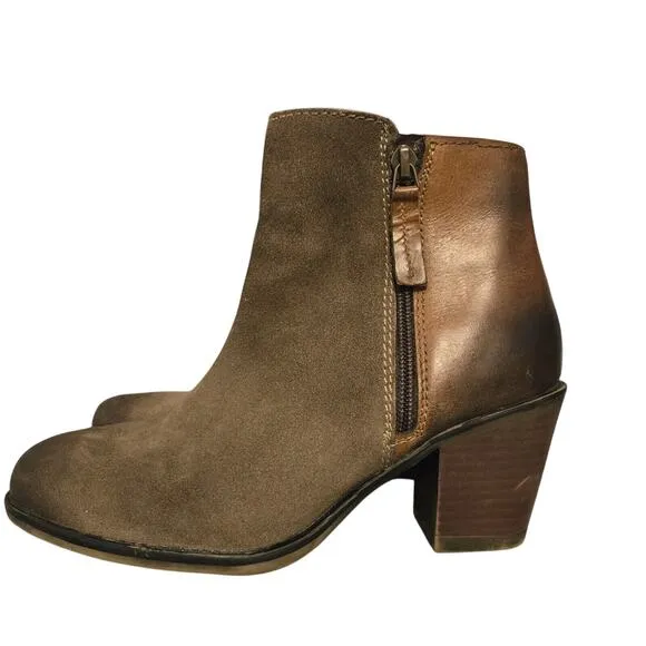 Bed Stu Roan Boots Womens 8.5 Lina Mixed Leather Bootie Oiled Hand Finished