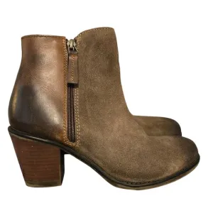 Bed Stu Roan Boots Womens 8.5 Lina Mixed Leather Bootie Oiled Hand Finished