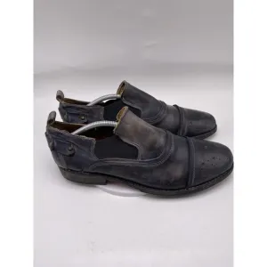 Bed Stu Shoes Men Size 10.5 Duomo Black Leather Slip On Cap Toe 4141