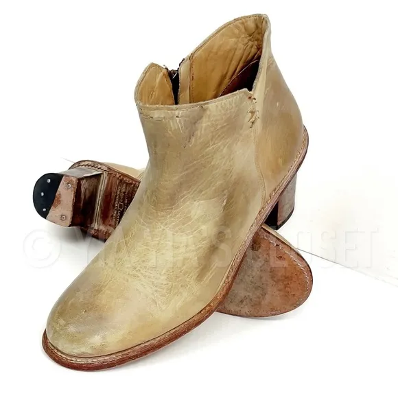 BED STU Women's 9 Yell Rustic Tan Distressed Leather COBBLER SERIES Ankle Boots