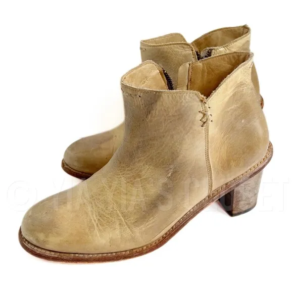 BED STU Women's 9 Yell Rustic Tan Distressed Leather COBBLER SERIES Ankle Boots