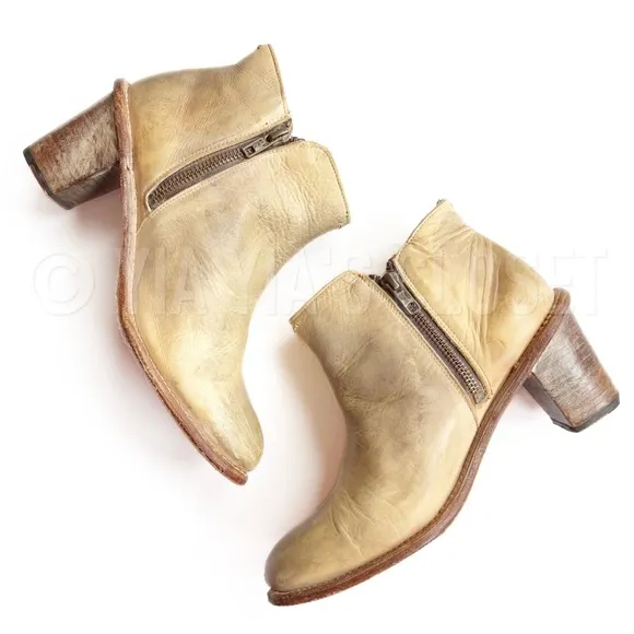 BED STU Women's 9 Yell Rustic Tan Distressed Leather COBBLER SERIES Ankle Boots