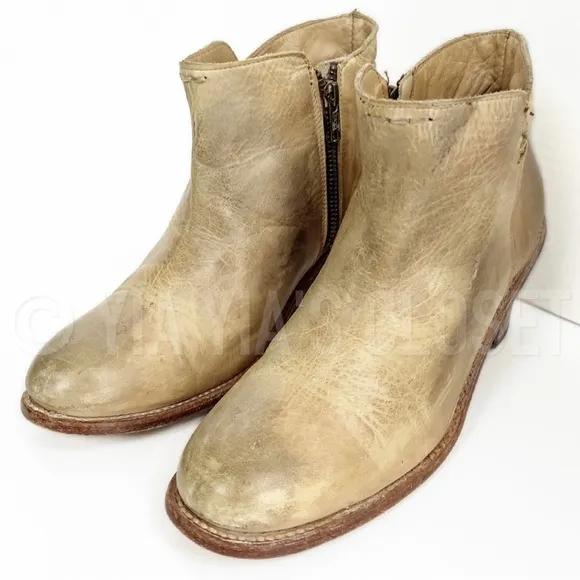 BED STU Women's 9 Yell Rustic Tan Distressed Leather COBBLER SERIES Ankle Boots