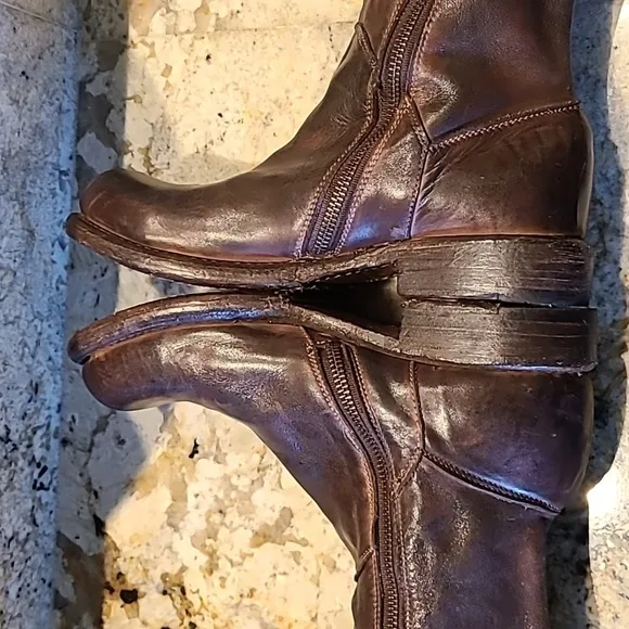 BED/STU Manchester sz.8 knee boots lace up&amp;zip. (#1082) hand crafted in Mexico.