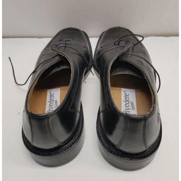 Belvedere Florence Genuine Leather Crocodile Black Oxford Men's 9.5M Dress Shoes