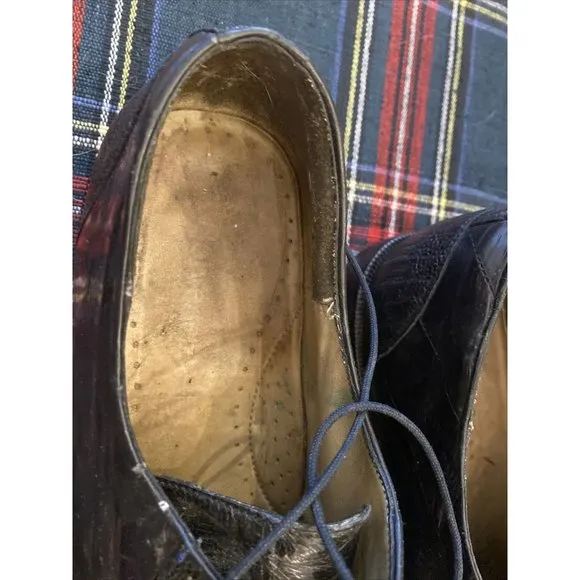 BELVEDERE GENUINE OSTRICH OXFORD SHOES SZ 9.5
