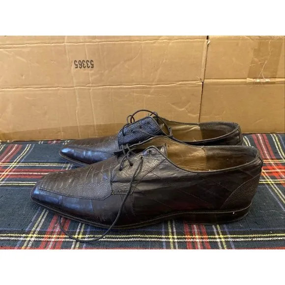 BELVEDERE GENUINE OSTRICH OXFORD SHOES SZ 9.5