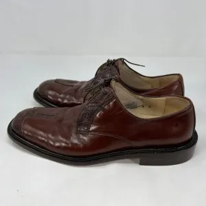 Belvedere Mens Brown Genuine Ostrich Dress Shoes Size 9 M Hand Made in Italy *