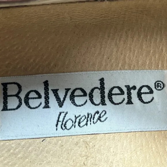 Belvedere Mens Brown Genuine Ostrich Dress Shoes Size 9 M Hand Made in Italy *
