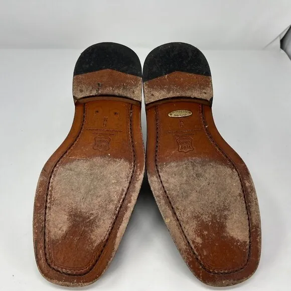 Belvedere Mens Brown Genuine Ostrich Dress Shoes Size 9 M Hand Made in Italy *