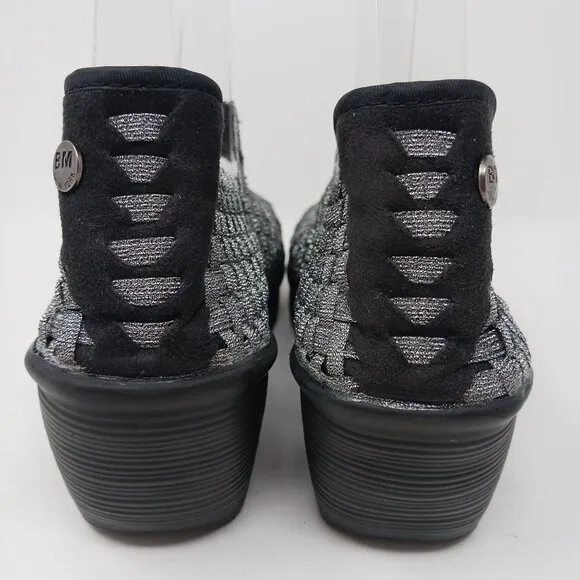 Bernie Mev LULIA Silver Woven Platform Wedge Shoes Size 40 EU Mary Jane