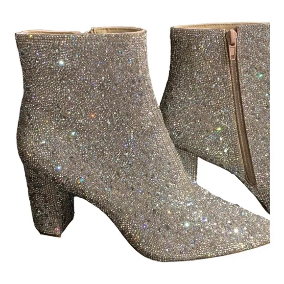 Betsey Johnson Size 9M Rhinestone Upper Boots - NWOT Candy Rhinestones Sale