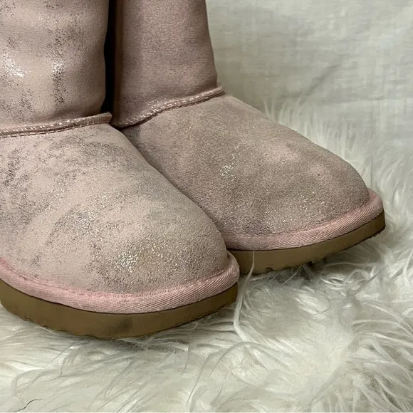 Big Kid's Ugg Classic II Shimmer Pink Metallic Boot US 3/ UK2 / EU 33