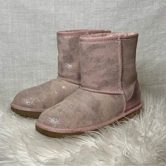 Big Kid's Ugg Classic II Shimmer Pink Metallic Boot US 3/ UK2 / EU 33