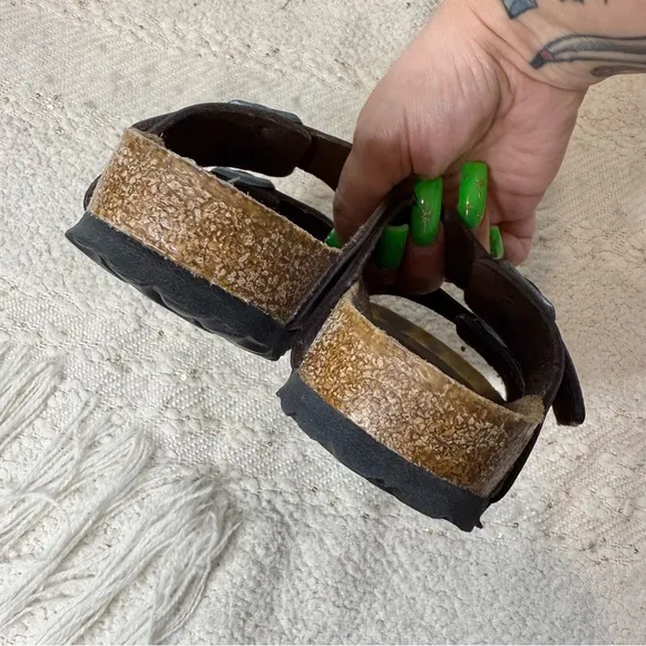 Birkenstock Arizona Sandals Gray Camo Print Leather Slip On Shoes Women’s 36