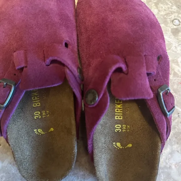 Birkenstock Boston Kids Suede Slip-On Shoes  size 30