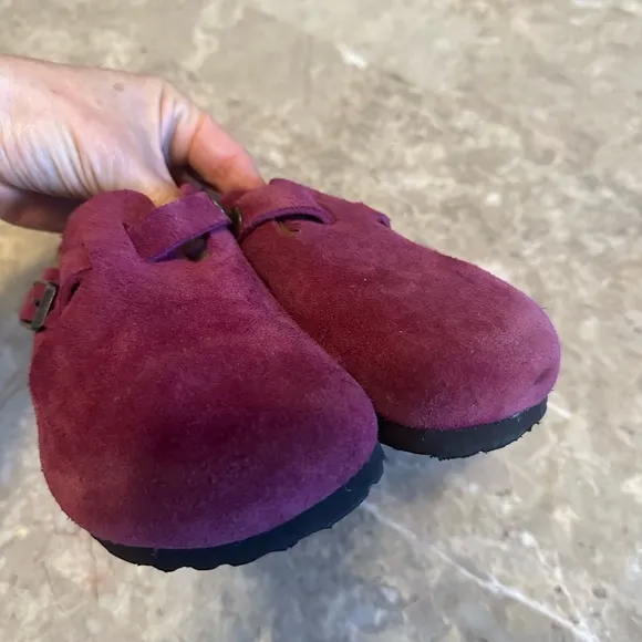 Birkenstock Boston Kids Suede Slip-On Shoes  size 30