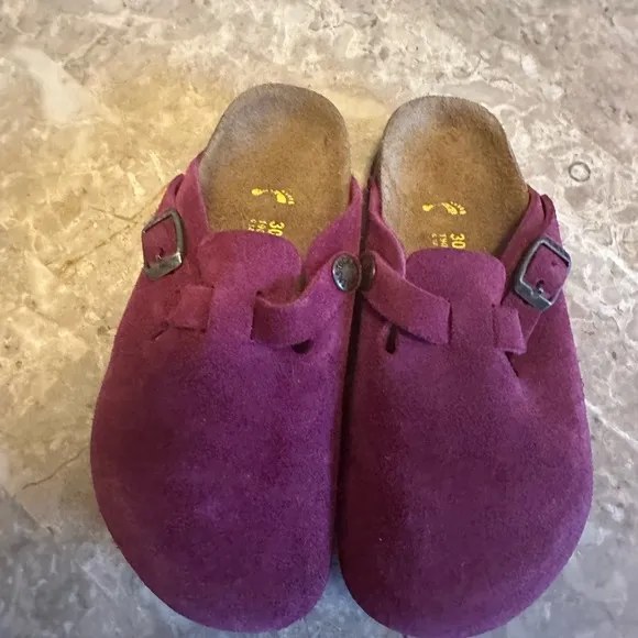 Birkenstock Boston Kids Suede Slip-On Shoes  size 30